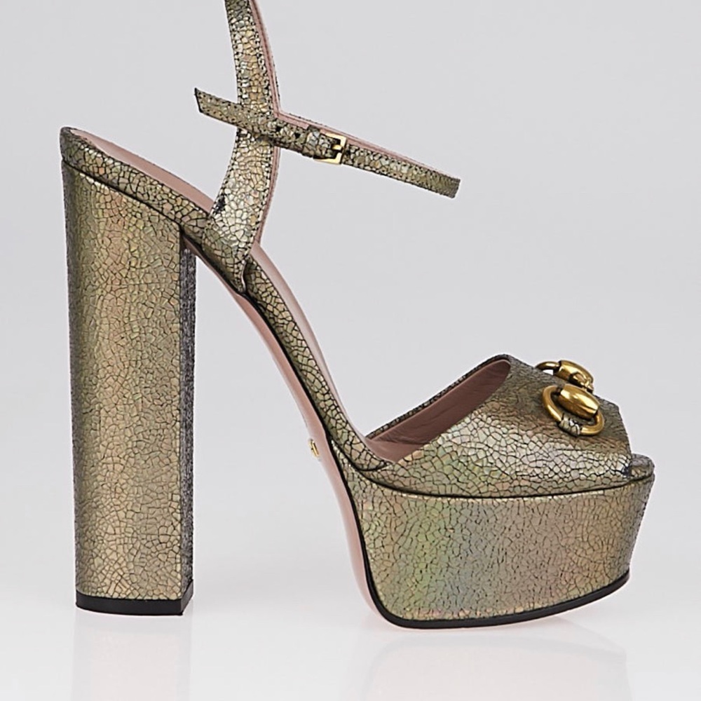 Authentic Gucci Gold Platform Heels